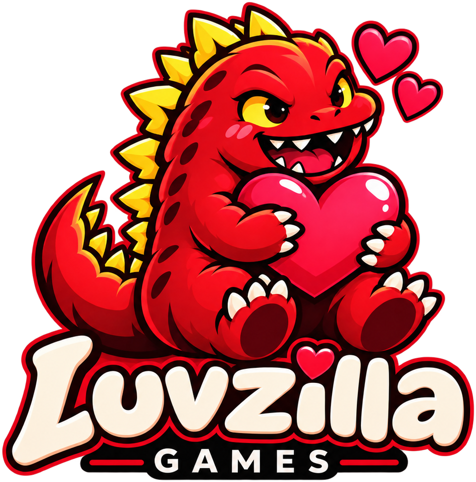 Luvzilla Games mascot