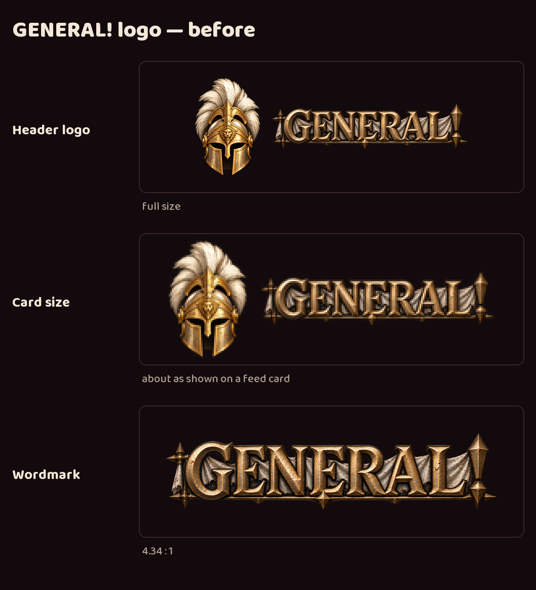GENERAL!'s logo, readable at small sizes screenshot