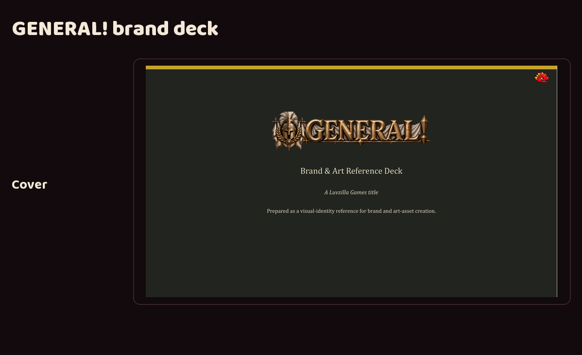 GENERAL!'s brand deck screenshot