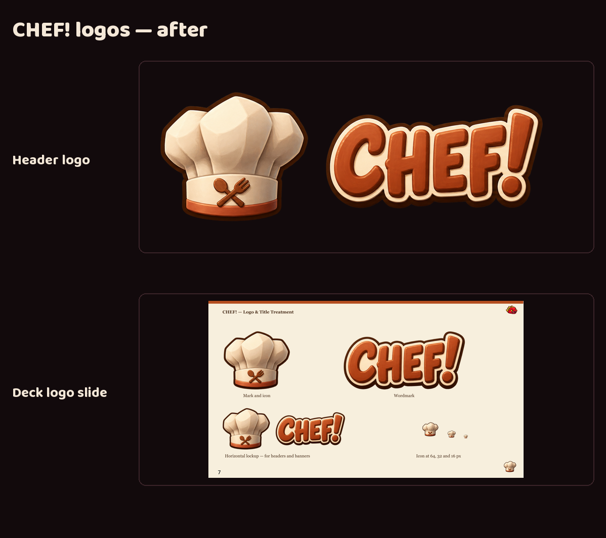 CHEF!'s logo, on the studio template screenshot