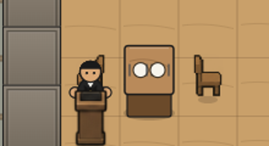 Collision Fix, RimWorld-Style Graphics Pass, Outside Queue, Kitchen Ergonomics screenshot