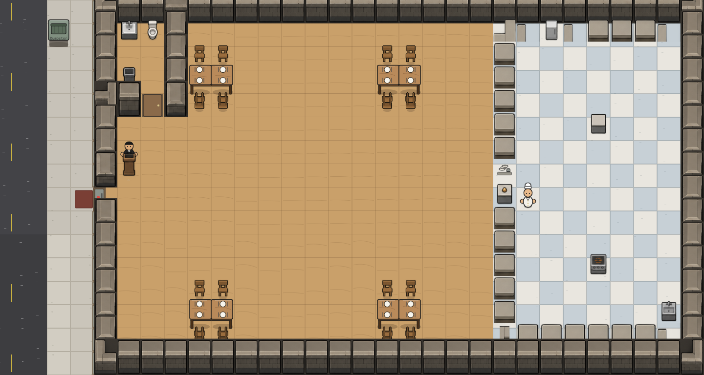 Uniform Tile Geometry, Camera Zoom/Pan, Dirty-Dish Bin screenshot