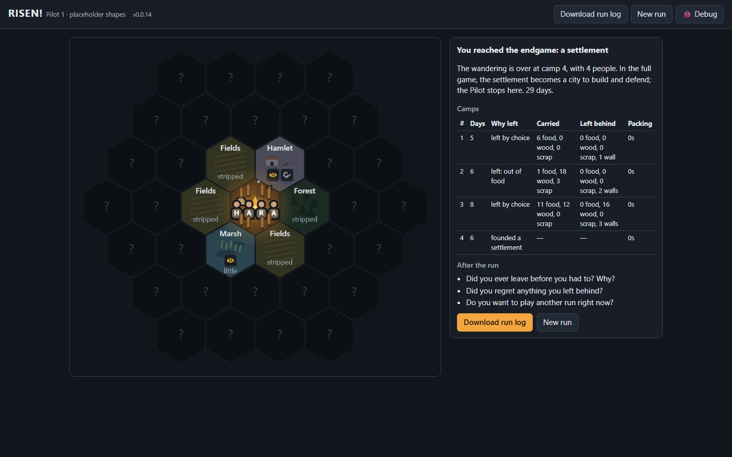 Founding a settlement opens the endgame screenshot