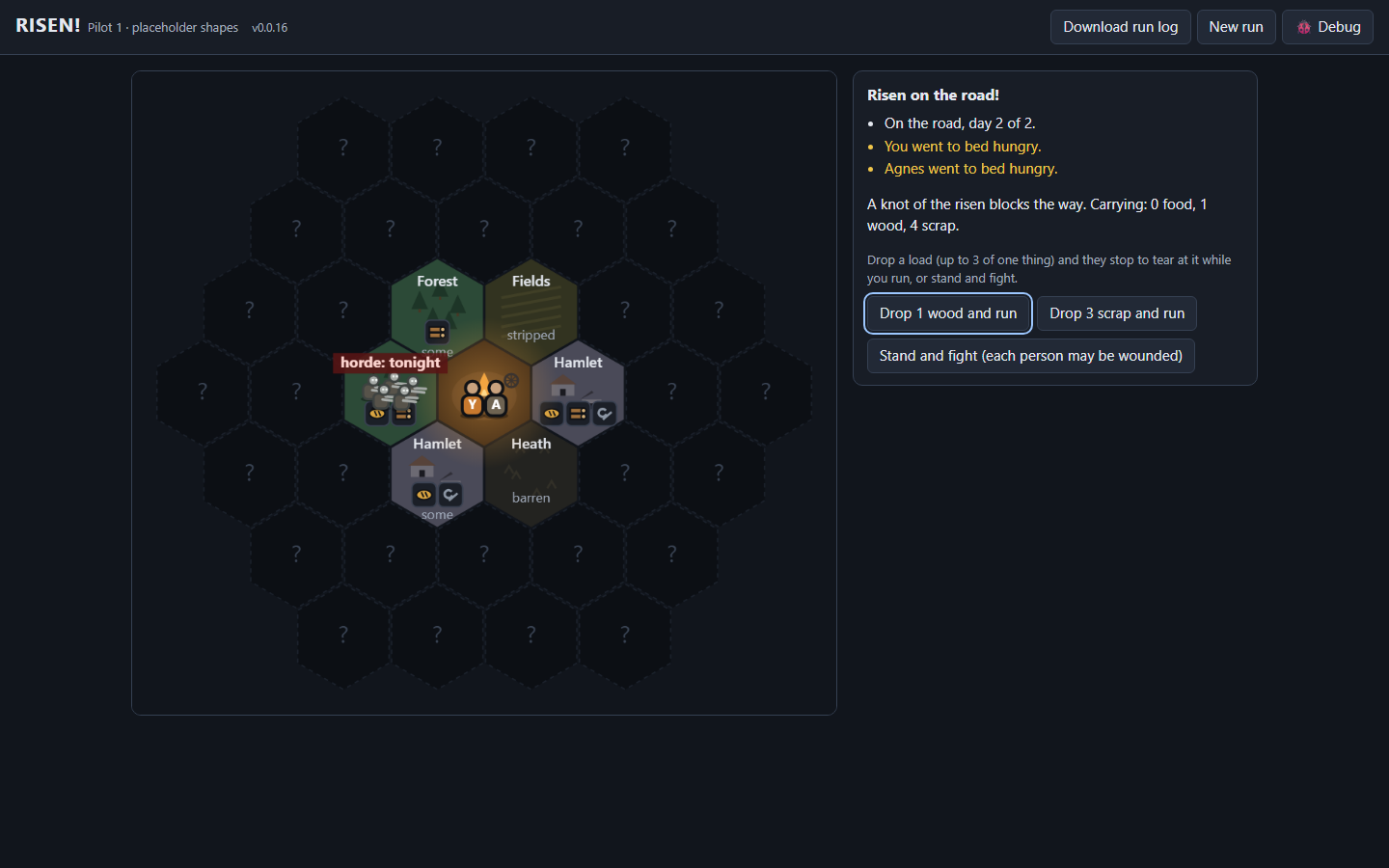Choose what to drop when the risen block the road screenshot