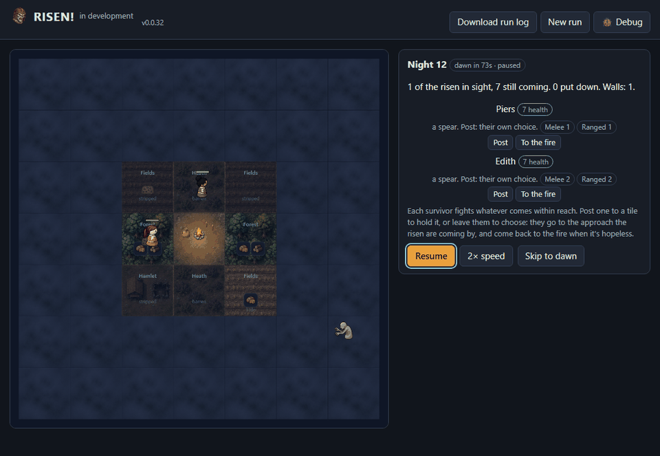 The night is fought in real time, and weapons turn up while scavenging screenshot