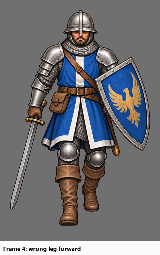 Galean walk (south): all eight frames correct screenshot