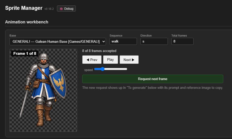 Step through an animation frame by frame (v0.18.0) screenshot