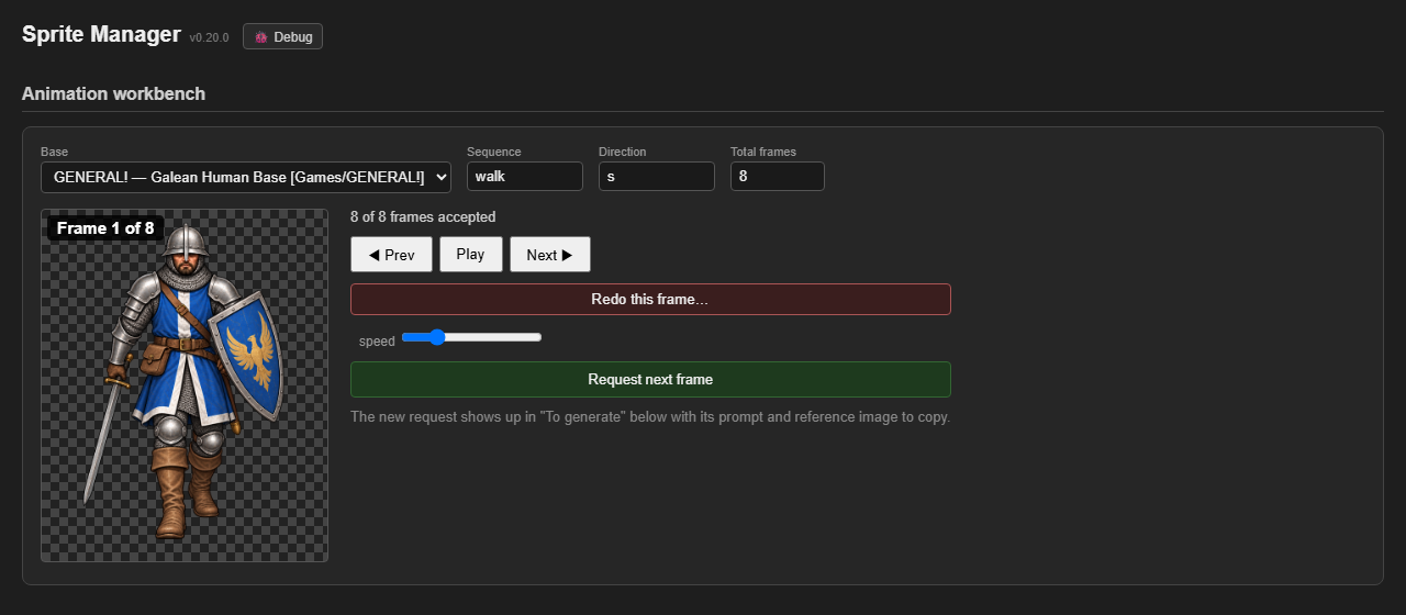 Send a finished frame back, and why frames 1, 3 and 6 looked off (v0.20.0) screenshot