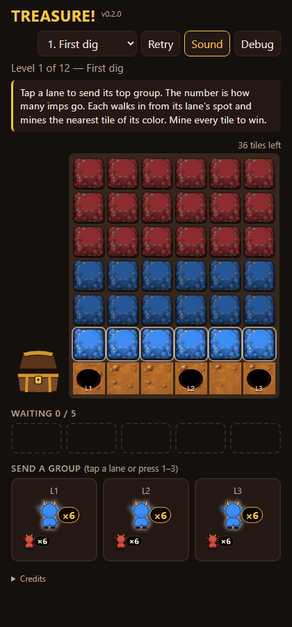 Drawn imps walking home, and bursting tiles screenshot
