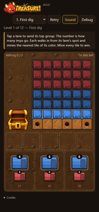 The TREASURE! logo screenshot