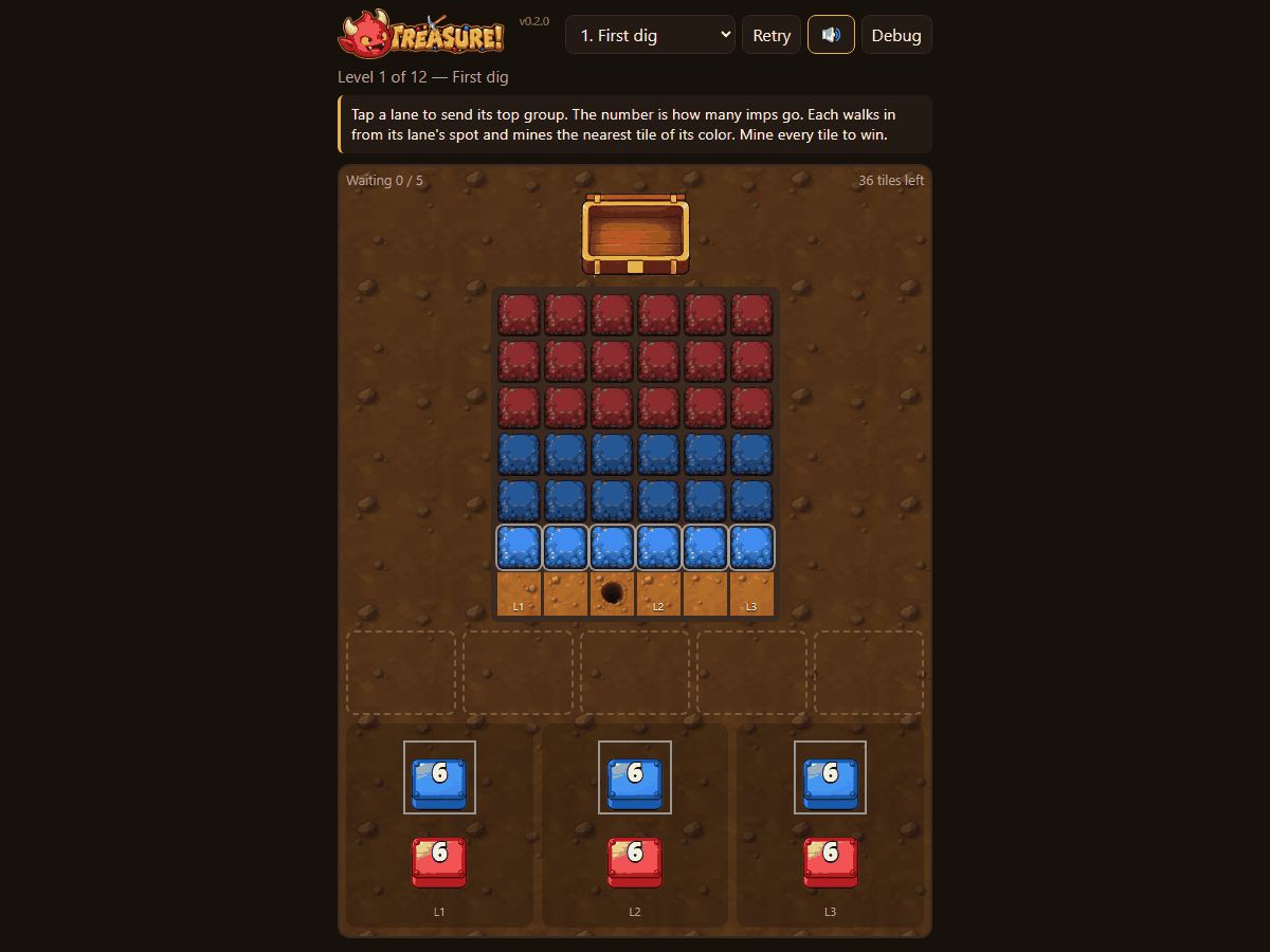 A slower game, and a chest that fills with what you mine screenshot