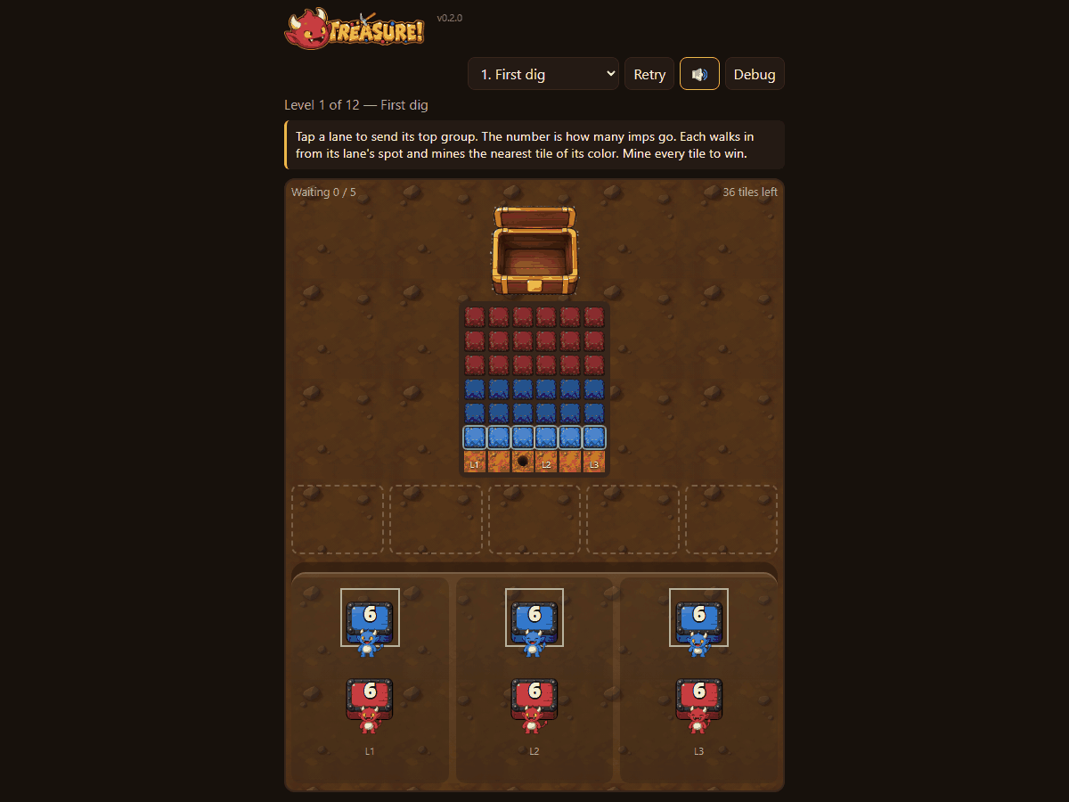 Gems inside the chest, colored crates, ten final colors screenshot
