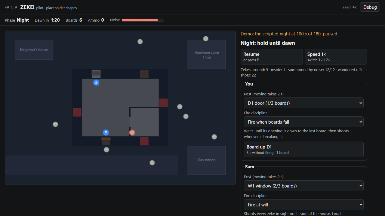 Pilot v0.1.0: dusk and the night screenshot