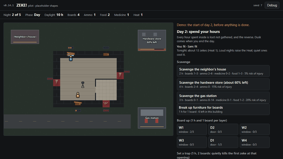 Pilot v0.13.0: a third place, the pharmacy screenshot
